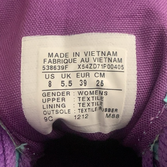 Converse Sky Blue with Purple Shoelaces Hightop Platform Sneakers - Picture 8 of 8